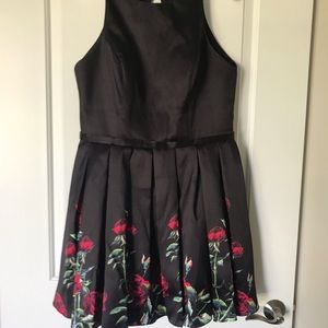 Holiday/party dress with red flowers